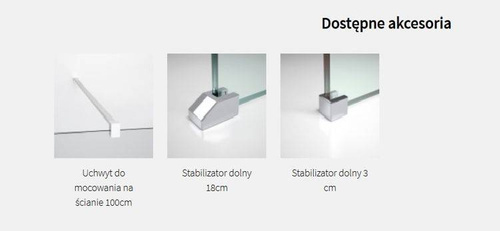 Kabina walk-in przyścienna Novellini Kuadra H 137-140 cm, profil czarny