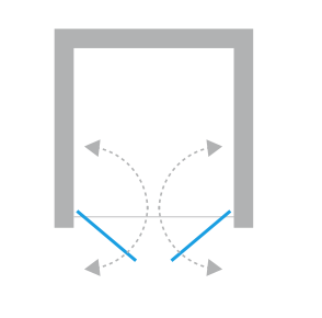 Drzwi prysznicowe podwójne, do wnęki New Soleo 110x195 cm, profil srebrny.