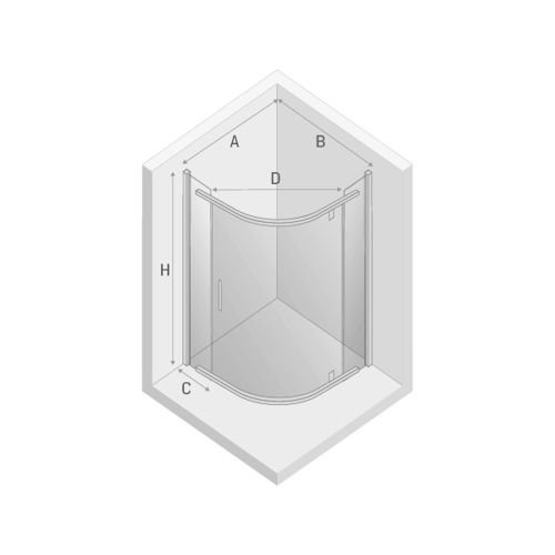 Kabina prysznicowa półokrągła New Komfort Black 80x80x195
