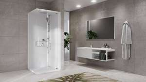 KABINA MASAŻOWO-PAROWA Novellini GLAX 2 2.0 G+F 90x90 CM, DRZWI OTWIERANE, TOTAL WHITE