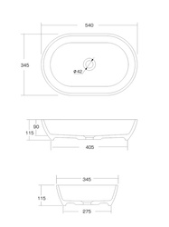 Umywalka Ravon Genesis 54x34,5x11,5 cm, biały połysk