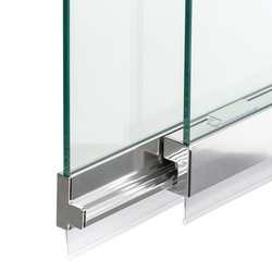 Parawan wannowy przesuwny składany Sensi 85x150 cm, srebrny