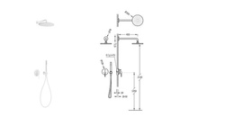 Kompletny system prysznicowy podtynkowy z deszczownicą okrągłą 30 cm Study Exclusive, biały mat