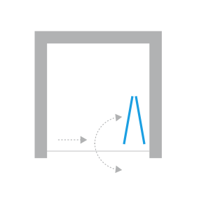 Drzwi prysznicowe pojedyncze składane New Soleo 70x195 cm, profil srebrny.