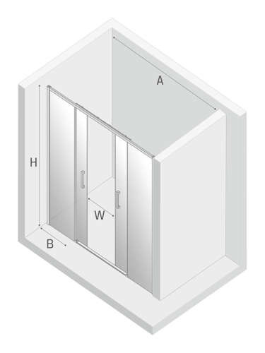 Drzwi prysznicowe przesuwne podwójne Prime Black 140x200, czarny mat