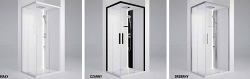 KABINA MASAŻOWO-PAROWA Novellini GLAX 1 2.0 A, 100x70 CM, DRZWI PRZESUWNE, BIAŁY MAT