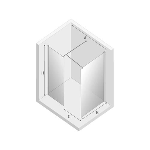 Kabina walk-in New Modus 2-ścienna, 170x120 H=200, czarny mat