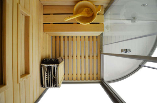 Kabino-sauna sucho-parowa z funkcją hydromasażu AQ-751,180x110x223cm, biała, lewa