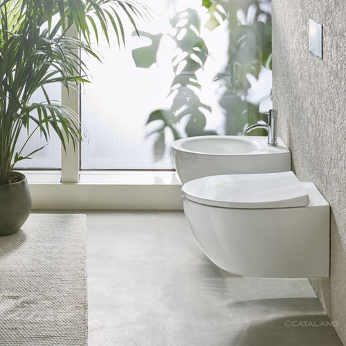 Catalano Italy Zestaw Toaleta WC 52x37 cm bez kołnierza + deska wolnoopadająca + mocowania biały
