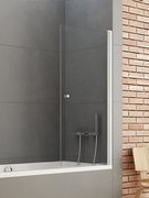 Parawan wannowy New Soleo 1-elementowy, uchylny, 50x140 cm, lewy/prawy, srebrny