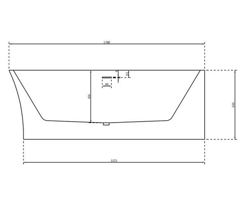 WANNA WOLNOSTOJĄCA SIRENA WALL 170X78X60, strona prawa