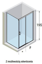 Kabina prysznicowa drzwi przesuwne i ścianka stała Novellini Kali PH96-1B+FH78-1B