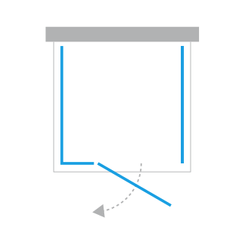 Kabina prysznicowa przyścienna Eventa 80x80x200 cm, srebrny, strona prawa lub lewa.