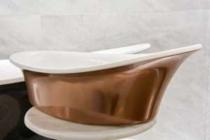 Umywalka Ravon Euphoria nablatowa 59x36,5x19 cm, bikolor PuroMetal mat lub połysk