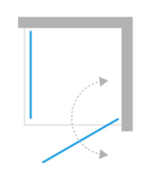 Kabina prysznicowa prostokątna New Soleo 100x80x195 cm, wspornik skośny, profil srebrny