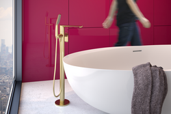 Bateria wannowa wolnostojąca Aletta Spazzo, złoto szczotkowane