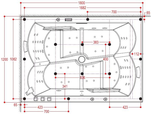 WANNA SPA Z HYDROMASAŻEM JACUZZI AQUAPEUTIC 52A, 2-osobowa 180x120x70cm 