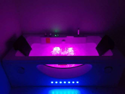 CZARNA WANNA SPA Z HYDROMASAŻEM JACUZZI AQUAPEUTIC AQ-1659 TOP, 2-osobowa 180x92x60 cm, PRZESZKLONY FRONT
