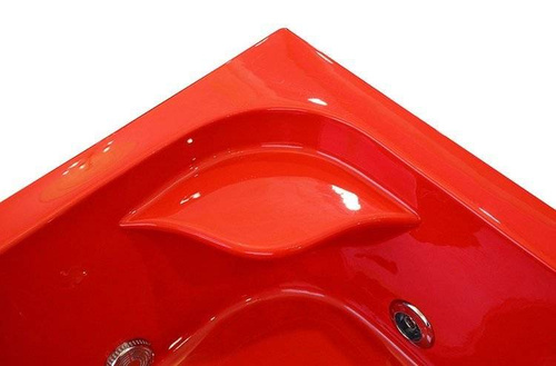 WANNA SPA Z HYDROMASAŻEM JACUZZI AQUAPEUTIC AQ-631 PLUS, 2-osobowa 180x120X54 cm lewa, czerwona