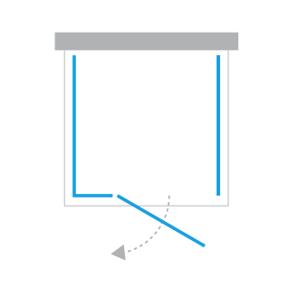 Kabina prysznicowa przyścienna Eventa 100x80x200 cm, srebrny, strona prawa lub lewa.