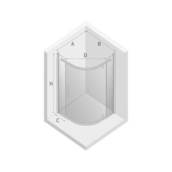 Kabina prysznicowa półokrągła New Komfort Black 80x80x195