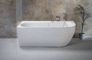 Mała wanna narożna Ravon Neo Corner, bikolor, strona lewa