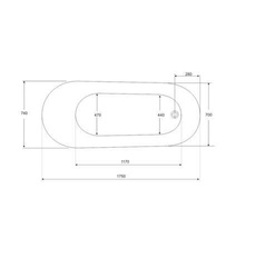 Wanna do zabudowy Ravon Wisteria 175 x 74 x 68 cm, kolor 