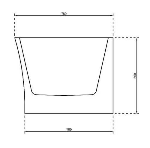 WANNA WOLNOSTOJĄCA SIRENA WALL 170X78X60, strona prawa