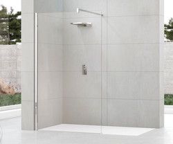 Kabina walk-in przyścienna Novellini Kuadra H 97-100 cm, profil czarny