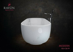 WANNA WOLNOSTOJĄCA RAVON MODERN KOMPOZYT QUALTEC, BIAŁY POŁYSK