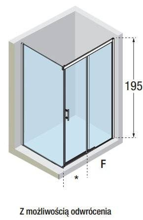 Kabina prysznicowa drzwi przesuwne i ścianka stała Novellini Kali PH96-1B+FH78-1B