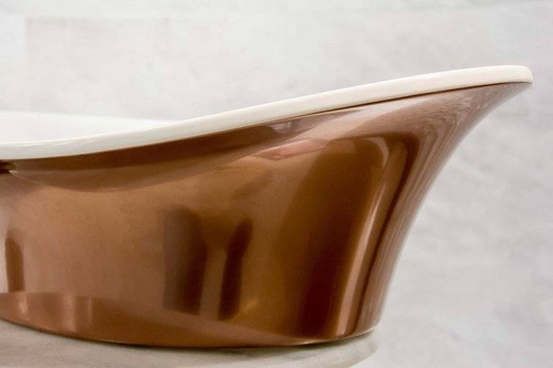 Umywalka Ravon Euphoria nablatowa 59x36,5x19 cm, bikolor PuroMetal mat lub połysk