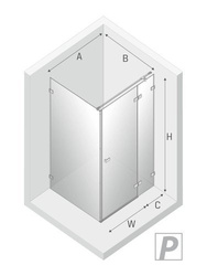 Kabina prysznicowa prostokątna Avexa Gold 120x110x200 cm, profil złoty.