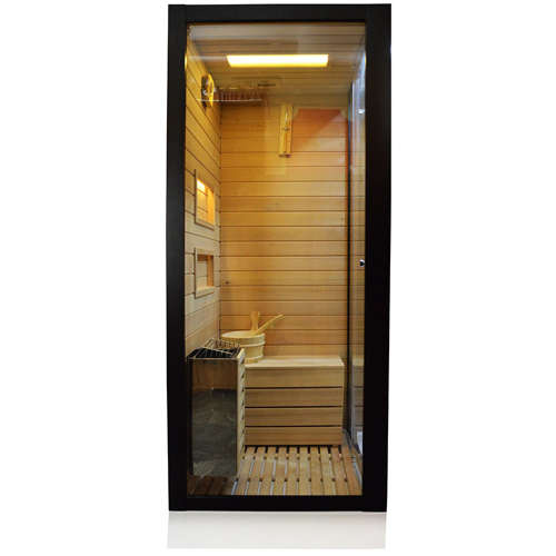 Kabino-sauna sucho-parowa z funkcją hydromasażu AQ-751,180x110x223cm, czarna, prawa