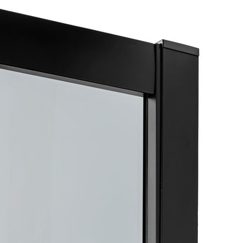 Kabina prysznicowa półokrągła New Varia Black, 90x90x195, drzwi przesuwne, szkło czyste 6mm