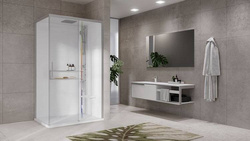 KABINA MASAŻOWO-PAROWA Novellini GLAX 2 2.0 2P 140x90 cm, DRZWI PRZESUWNE, SREBRNA, CZARNA LUB CORDA