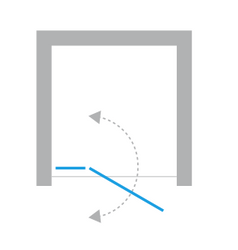 Drzwi prysznicowe do wnęki New Soleo 90x195 cm, ze wspornikiem skośnym, profil srebrny.