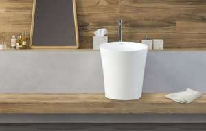 Umywalka nablatowa, kubełkowa Saxo overtop 3/4, biały mat lub połysk