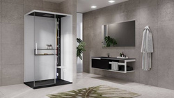KABINA MASAŻOWO-PAROWA Novellini GLAX 2 2.0 2P 140x90 cm, DRZWI PRZESUWNE, SREBRNA, CZARNA LUB CORDA