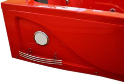 WANNA SPA Z HYDROMASAŻEM JACUZZI AQUAPEUTIC AQ-631 PRESTIGE 2-osobowa 180x120x54 cm, lewa, czerwona