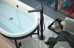 Bateria wannowa wolnostojąca Desso Nero, czarny mat