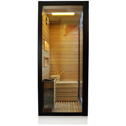 Kabino-sauna sucho-parowa z funkcją hydromasażu AQ-751, 180x110x223cm, czarna, lewa