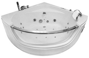 WANNA SPA Z HYDROMASAŻEM JACUZZI AQUAPEUTIC  AQ-057, BIAŁY ZAGŁÓWEK, 1-osobowa, 135x135x61 cm