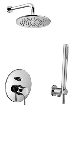 Kompletny zestaw prysznicowy podtynkowy z baterią 2 -drożną, manualną Light z głowicą 22,5 cm, złoto szczotkowane