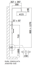 Kompletny zestaw prysznicowy natynkowy, złoto szczotkowane