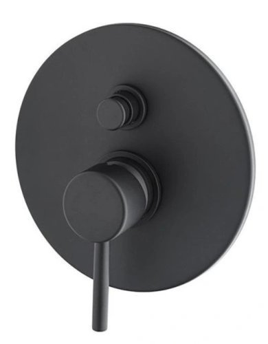 Kompletny zestaw prysznicowy podtynkowy Light bateria 2-wyjściowa manualna, deszczownica 22,5 cm, z drążkiem, czarny mat