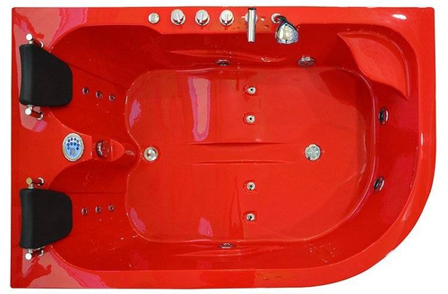 WANNA SPA Z HYDROMASAŻEM JACUZZI AQUAPEUTIC AQ-631 PLUS, 2-osobowa 180x120X54 cm lewa, czerwona