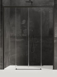 Drzwi prysznicowe przesuwne podwójne Prime Black 140x200, czarny mat