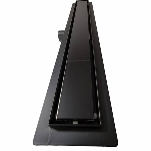Odpływ liniowy podłogowy, czarne szkło/czarny mat 100 cm