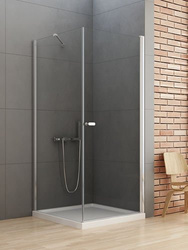 Kabina prysznicowa prostokątna New Soleo 90x120x195 cm, wspornik równoległy, profil srebrny